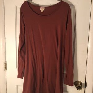Brown long sleeve t-shirt dress
